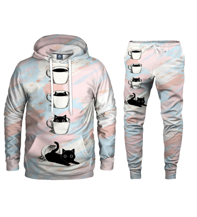 Black Catfee Hoodie & Sweatpants Set