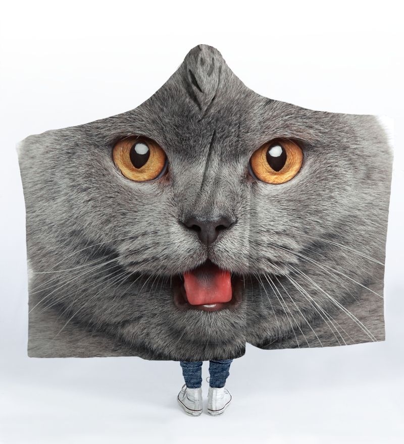 British cat hooded blanket Official Store