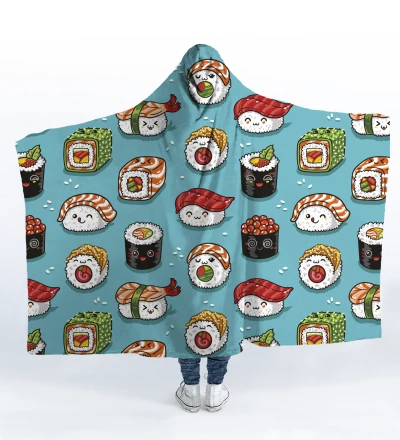 Sushi hooded blanket