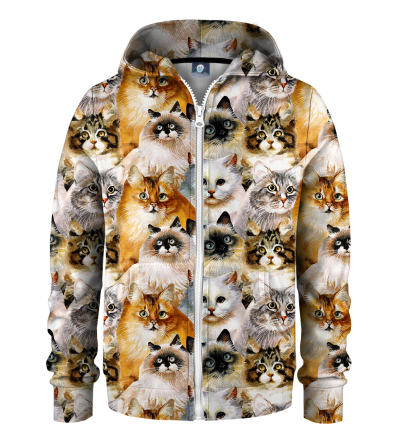 Cat heads kids zip up hoodie