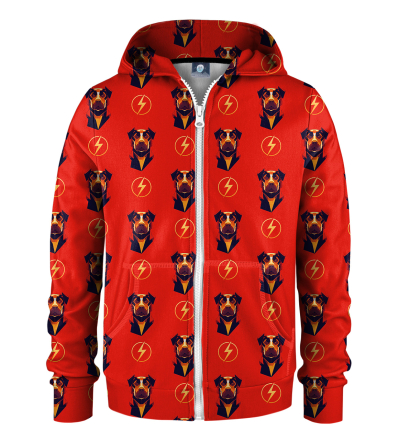 Flash Dog pattern kids zip up hoodie