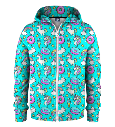 Teal I Die kids zip up hoodie