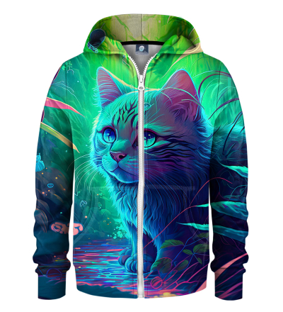 Colorful Cat kids zip up hoodie