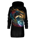 Mystic Dragon Black Hoodie Oversize Dress