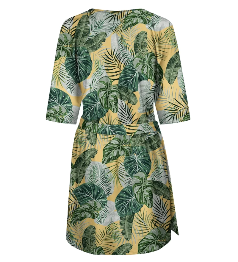 Tropical Leaves envelope dress
