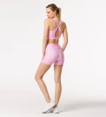 Pink Monstera fitness shorts