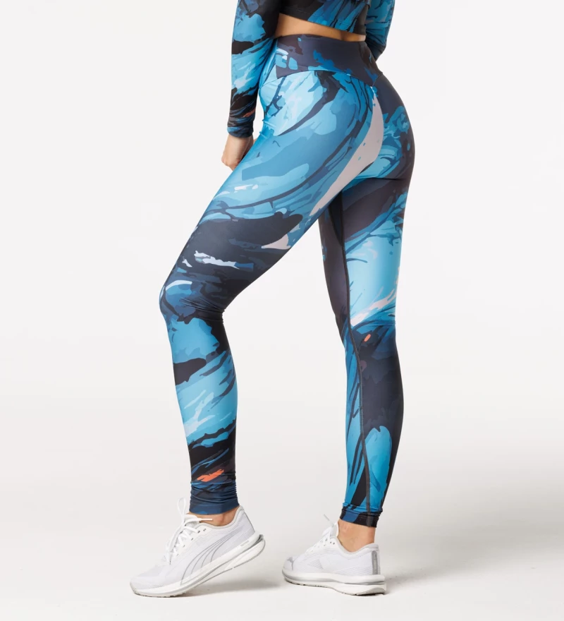 Blue marble regular waist leggings