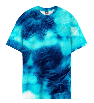 Damski T-shirt Oversize Blue Tie Dye