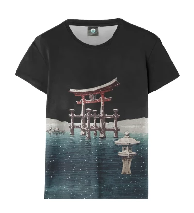 Japanese lake womens t-shirt