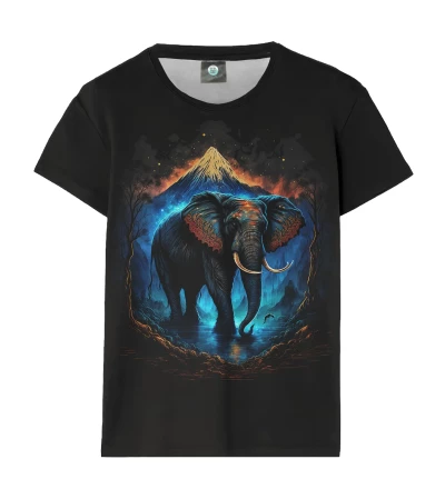 Mystic Elephant Black womens t-shirt