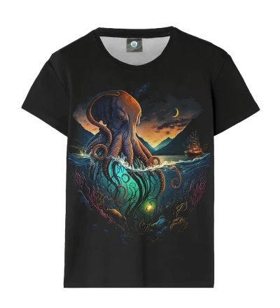 Mystic Octopus Black womens t-shirt