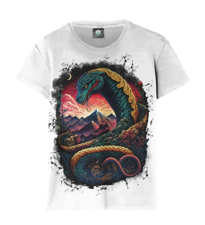 Damski t-shirt Mystic Snake White