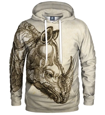 Damska bluza z kapturem Durer Series - Rhinoceros