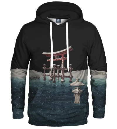 Japanese lake womens hoodie