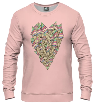 Ice-cream heart womens sweatshirt