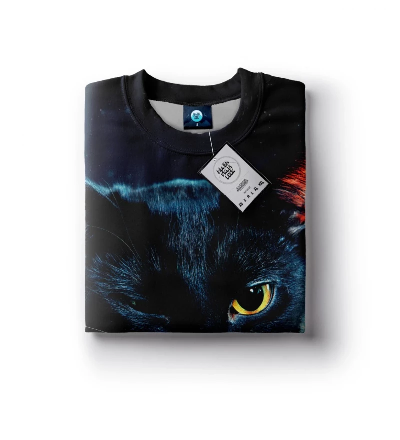 Black cat womens sweatshirt
