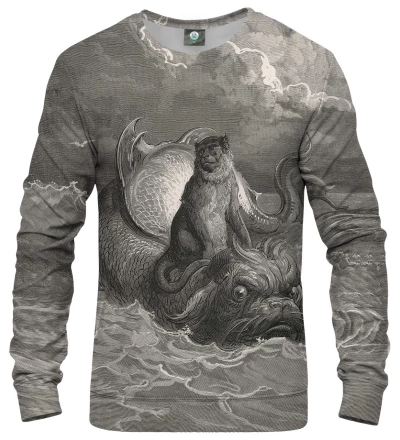 Dore Series - Monkey on a Dolphin womens sweatshirt