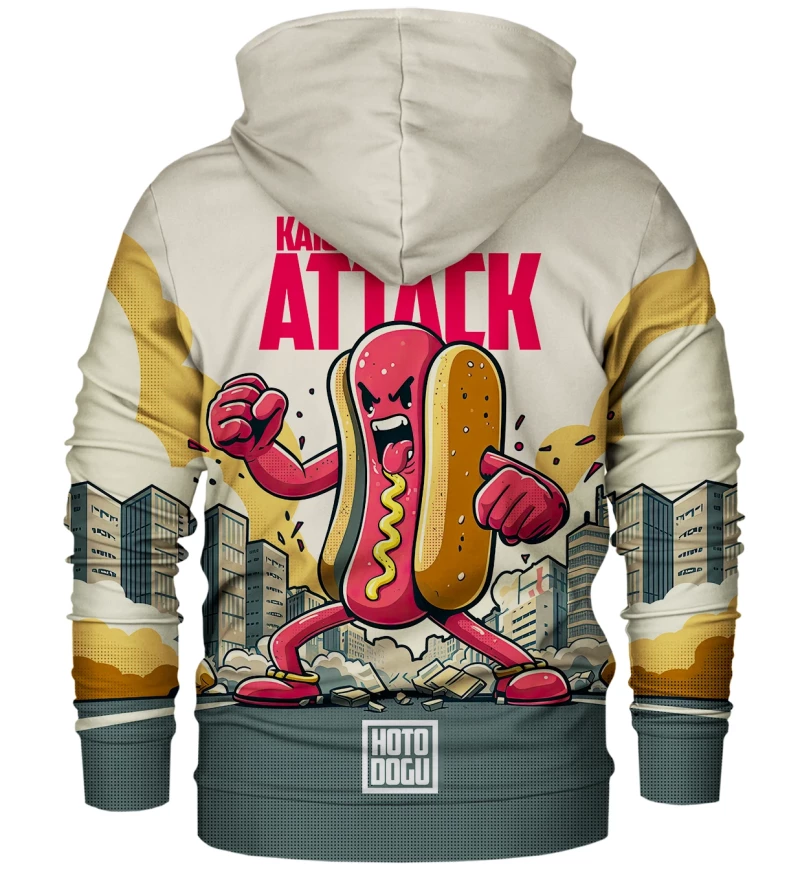 Hot Dog Attack womens hoodie