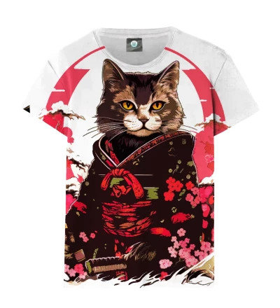 Cat Samurai womens t-shirt