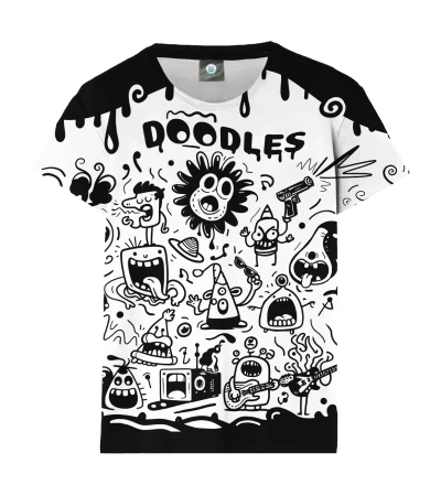 Doodles BW womens t-shirt