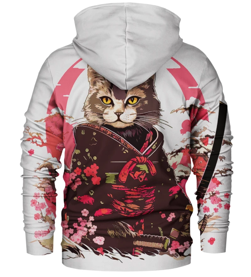 Damska bluza z kapturem Cat Samurai