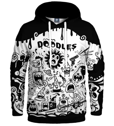 Doodles BW womens hoodie