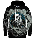 Skull o clock womens hoodie