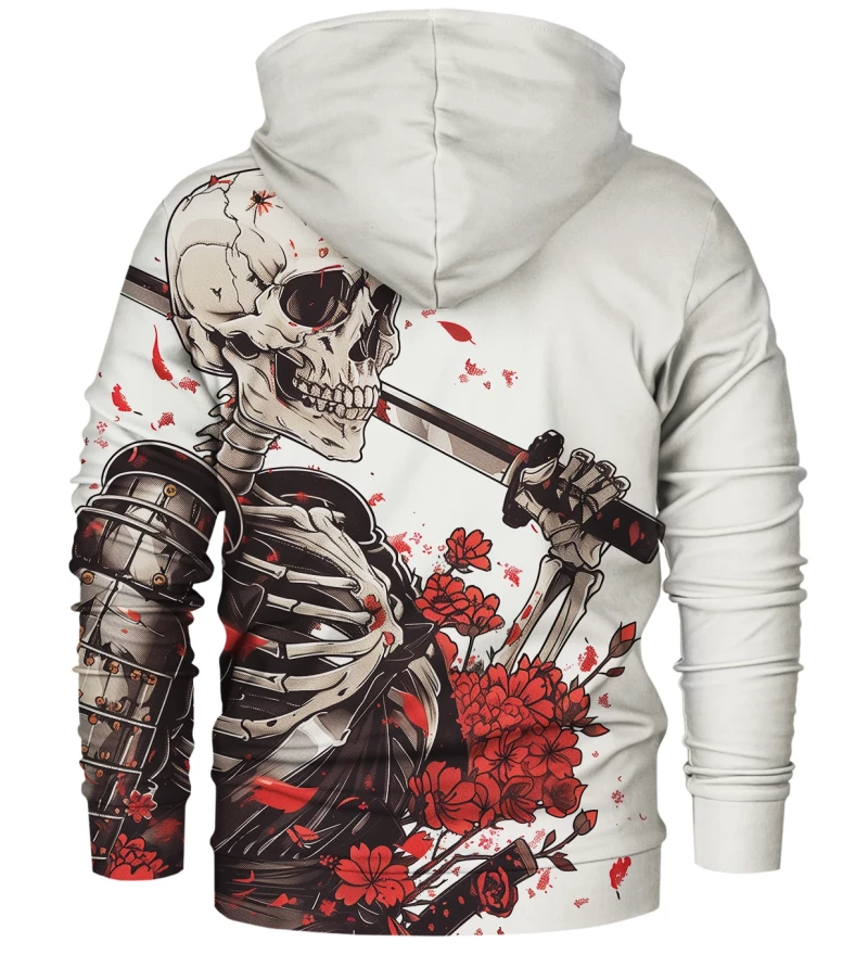 Damska bluza z kapturem Samurai Skeleton