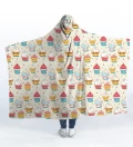 Muffins Pattern hooded blanket