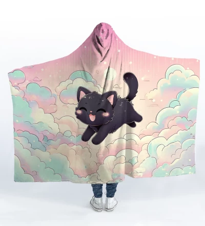 Happy Kitten hooded blanket