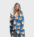 Corgi hooded blanket