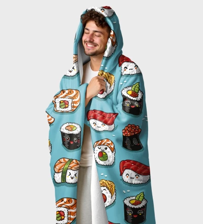 Sushi hooded blanket