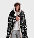 Doodle hooded blanket