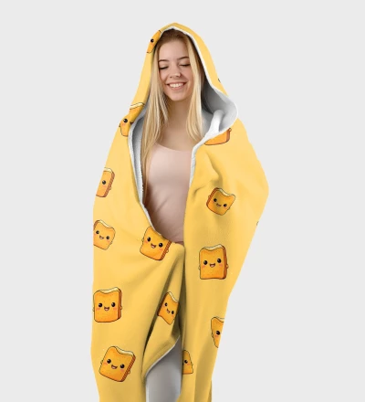 Cute Toast hooded blanket