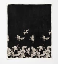 Black Cranes sherpa blanket