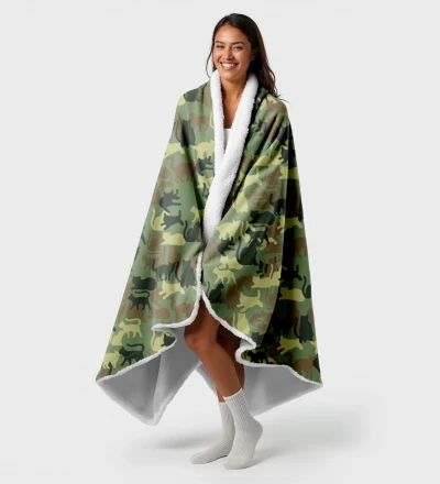 Camo Cats sherpa blanket