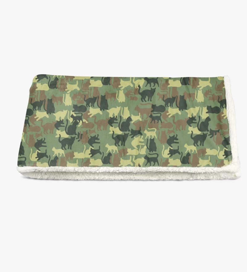 Camo Cats sherpa blanket