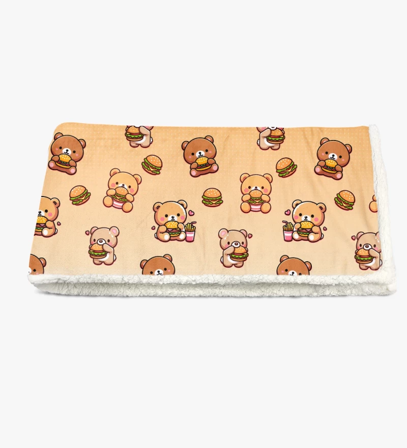 Burger Bear sherpa blanket