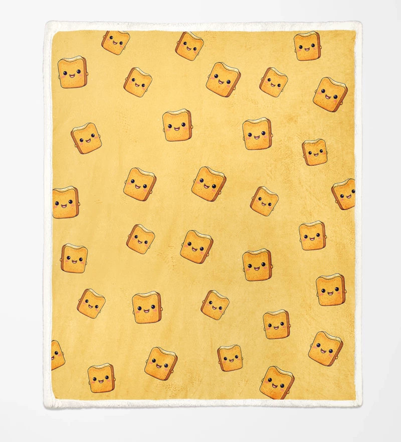 Cute Toast sherpa blanket