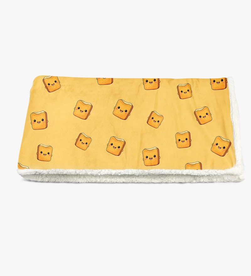 Cute Toast sherpa blanket