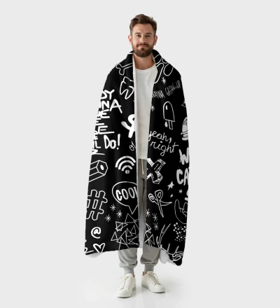 Doodle sherpa blanket