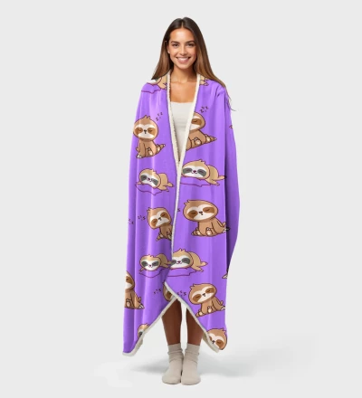 Lazy Sloth sherpa blanket