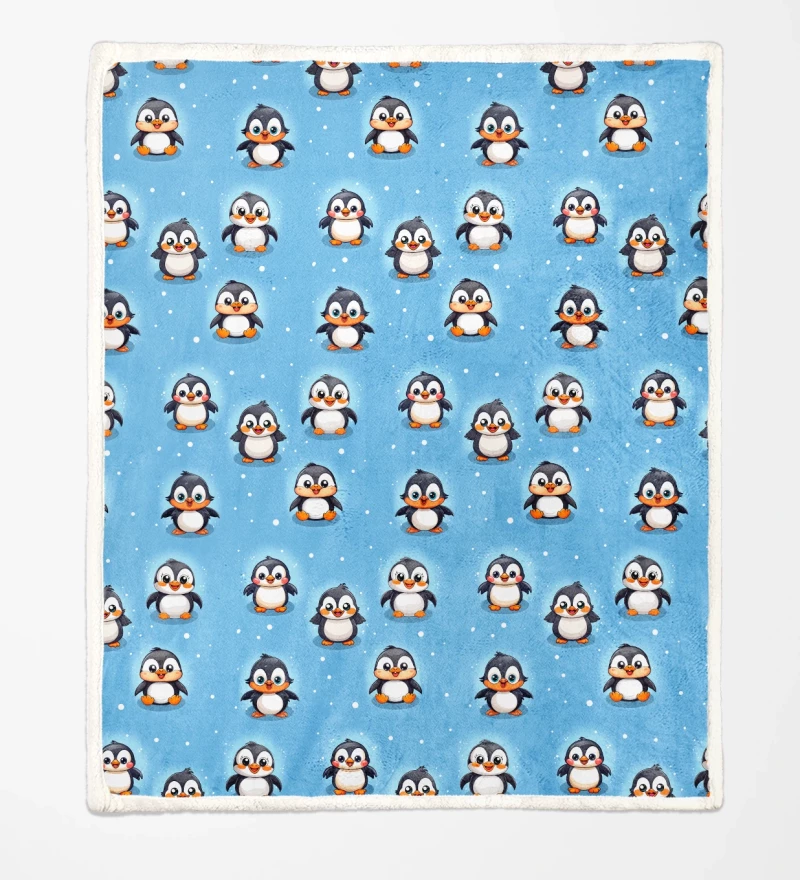 Little Penguins sherpa blanket