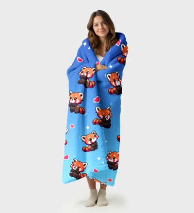 Tanuki Love sherpa blanket