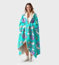 Teal I Die sherpa blanket