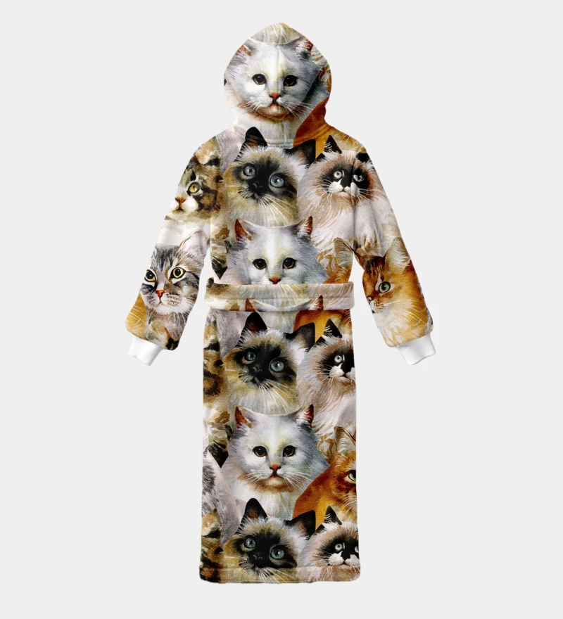 Cat Heads sherpa robe