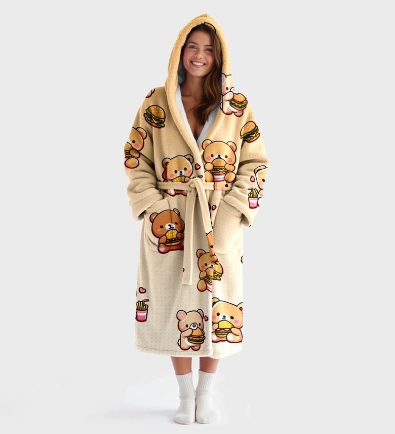 Burger Bear sherpa robe