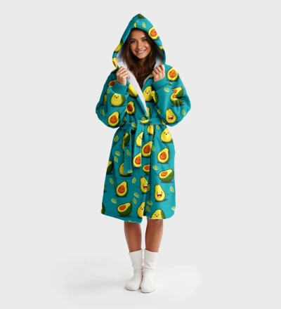 Happy Avocado sherpa robe