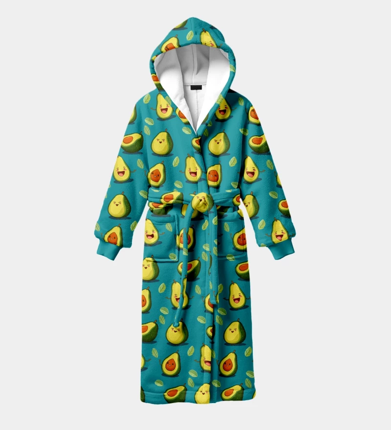 Happy Avocado sherpa robe