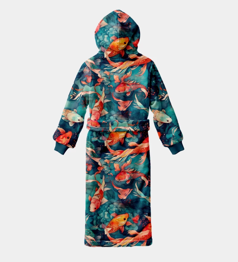 Watercolor Fish sherpa robe